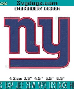 New York Giants Logo Embroidery Design File, New York Embroidery Design File