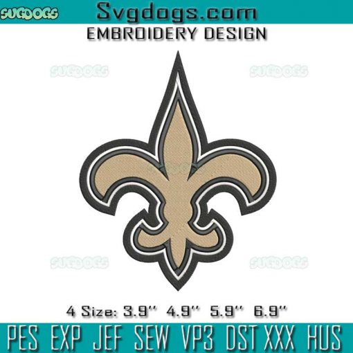 New Orleans Saints Logo Embroidery Design File, New Orleans Saints Embroidery Design File