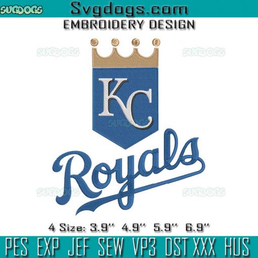 Kansas City Royals Logo Embroidery Design File, Royals Embroidery Design File