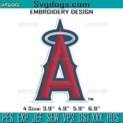 Los Angeles Angels Logo Embroidery Design File, Los Angeles Embroidery Design File