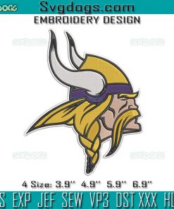 Minnesota Vikings Logo Embroidery Design File, Minnesota Vikings Embroidery Design File