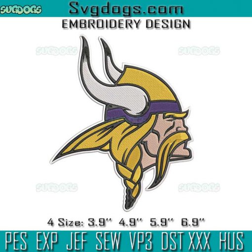 Minnesota Vikings Logo Embroidery Design File, Minnesota Vikings Embroidery Design File