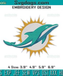 Miami Dolphins Logo Embroidery Design File, Miami Dolphins Embroidery Design File