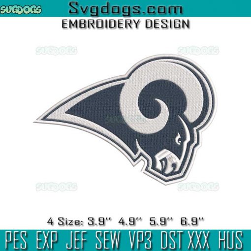 Los Angeles Rams Logo Embroidery Design File, Los Angeles Rams Embroidery Design File