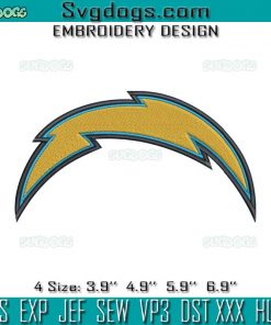 Los Angeles Chargers Logo Embroidery Design File, Los Angeles Chargers Embroidery Design File