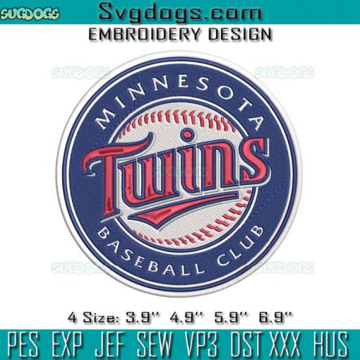 Minnesota Twins Logo Embroidery Design File, Minnesota Twins Baseball Club Embroidery Design File