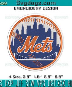 New York Mets Logo Embroidery Design File, New York Baseball Embroidery Design File