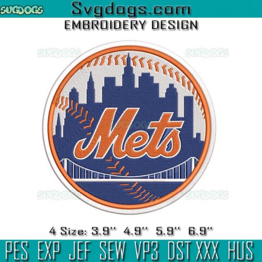 New York Mets Logo Embroidery Design File, New York Baseball Embroidery Design File