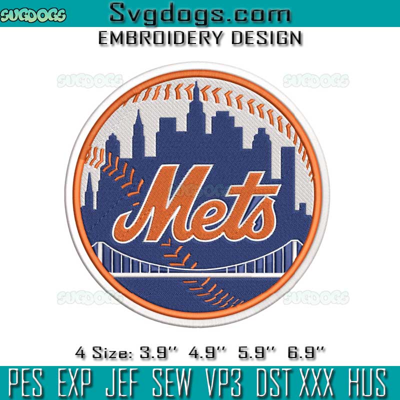 New York Mets Logo Embroidery Design