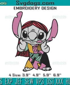 Stitch Sally Embroidery Design File, The Nightmare Before The Christmas Embroidery Design File