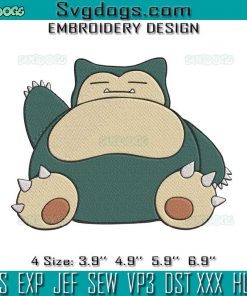 Snorlax Pokemon Embroidery Design File