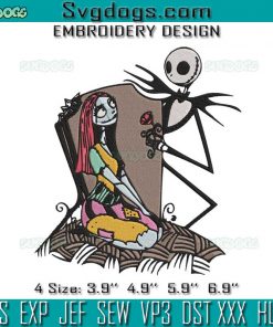 Jack And Sally Embroidery Design File, The Nightmare Before Christmas Jack And Sally Embroidery Design File