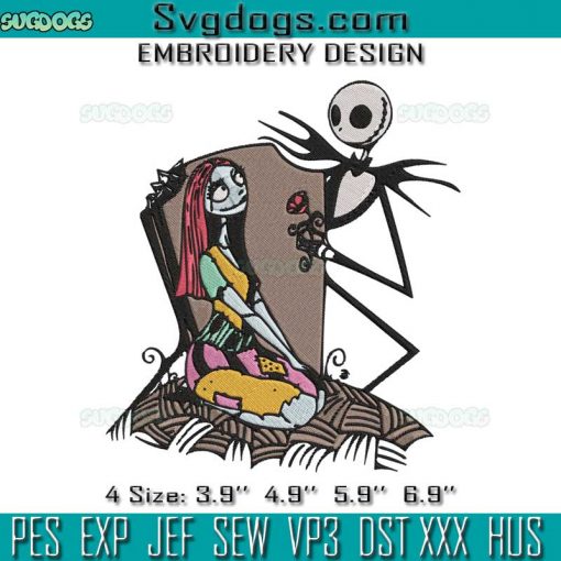 Jack And Sally Embroidery Design File, The Nightmare Before Christmas Jack And Sally Embroidery Design File