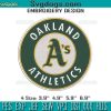 Oakland Athletics Logo Embroidery Design File, A’S Embroidery Design File