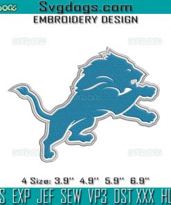 Detroit Lions Logo Embroidery Design File, Detroit Lions Embroidery Design File
