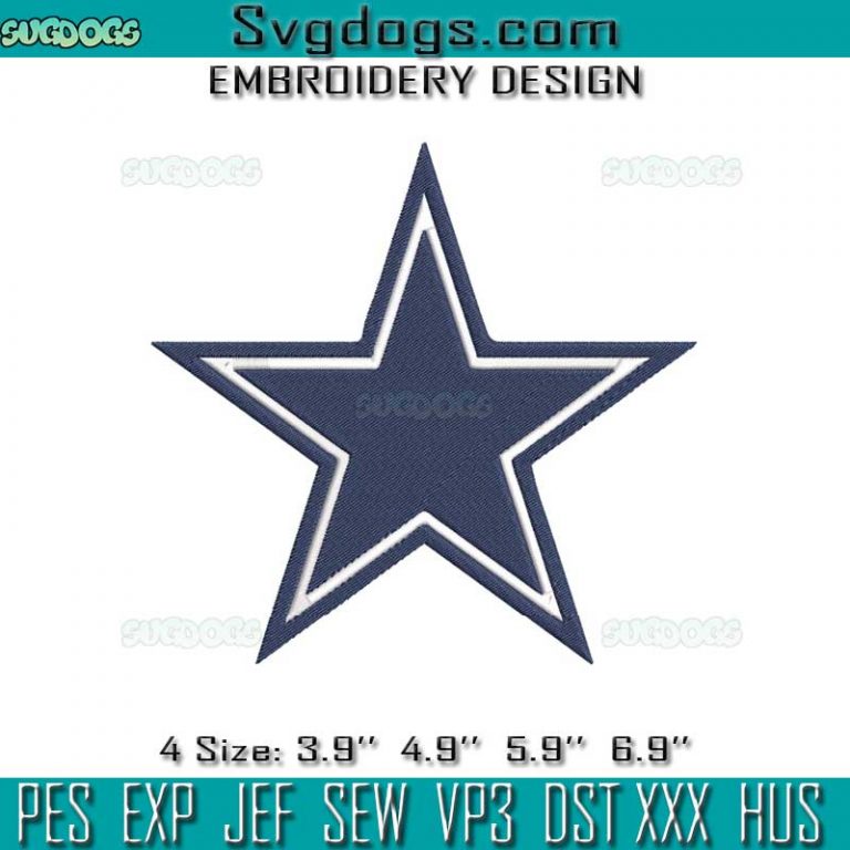 Dallas Cowboys Embroidery Design File, Logo Embroidery Design File