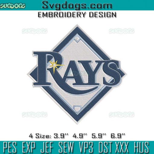 Tampa Bay Rays Logo Embroidery Design File, Rays Embroidery Design File