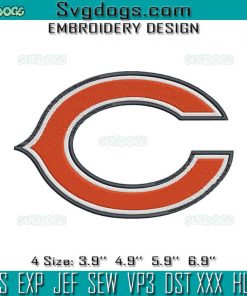 Chicago Bears Logo Embroidery Design File, Chicago Bears Embroidery Design File