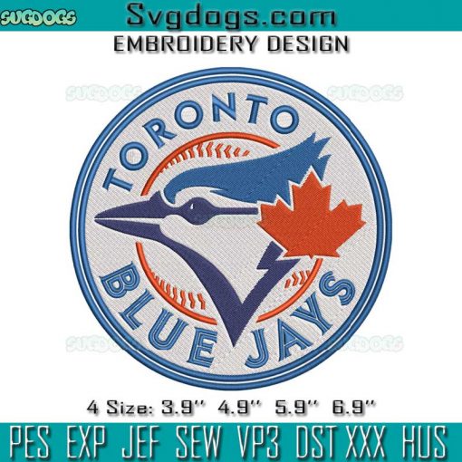 Toronto Blue Jays Logo Embroidery Design File, Baseball Sports Embroidery Design File