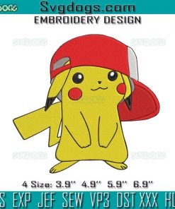 Pokemon Embroidery Design File, Pikachu Embroidery Design File