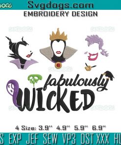Fabulously Wicked Embroidery Design File, Evil Queen Embroidery Design File