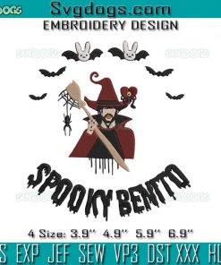 Spooky Bentto Embroidery Design File, Bad Bunny Halloween Embroidery Design File