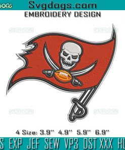 Tampa Bay Buccaneers Logo Embroidery Design File, Tampa Bay Logo Embroidery Design File