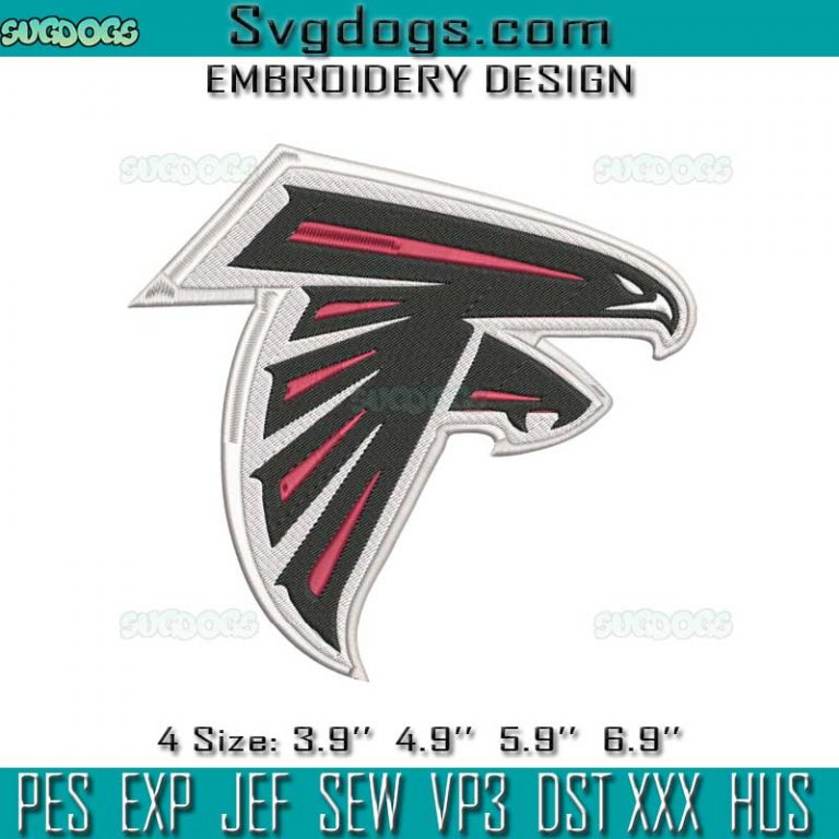 Atlanta Falcons Logo Embroidery Design File, Atlanta Falcons Embroidery 