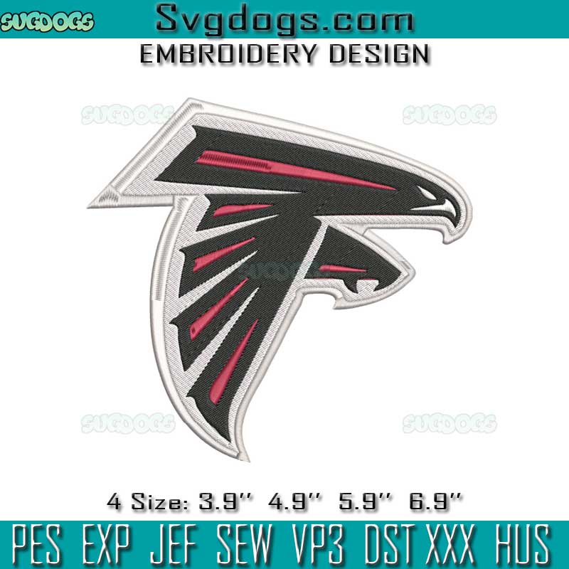 Atlanta Falcons Logo Embroidery Design File, Atlanta Falcons Embroidery Design File