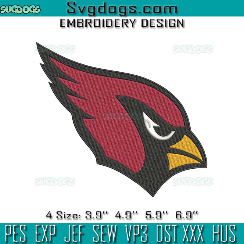 Arizona Cardinals Logo Embroidery Design File, Arizona Cardinal Embroidery Design File