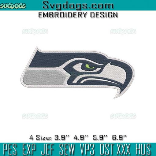 Seattle Seahawks Logo Embroidery Design File, Seattle Seahawks Embroidery Design File