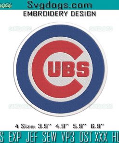 Chicago Cubs Logo Embroidery Design File, UBS Embroidery Design File