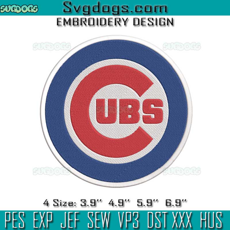 Chicago Cubs Logo Embroidery Design File, UBS Embroidery Design File