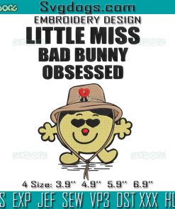 Mr Bad Bunny Obsessed Embroidery Design File, Little Miss Bad Bunny Obsessed Embroidery Design File