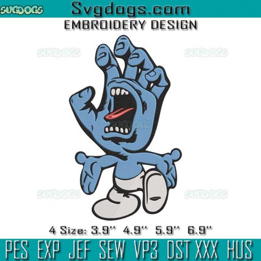 Smurf Zombie Embroidery Design File, Clown Embroidery Design File