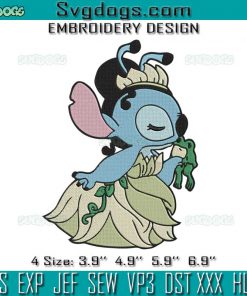 Stitch Tiana Princess Embroidery Design File, Stitch Embroidery Design File