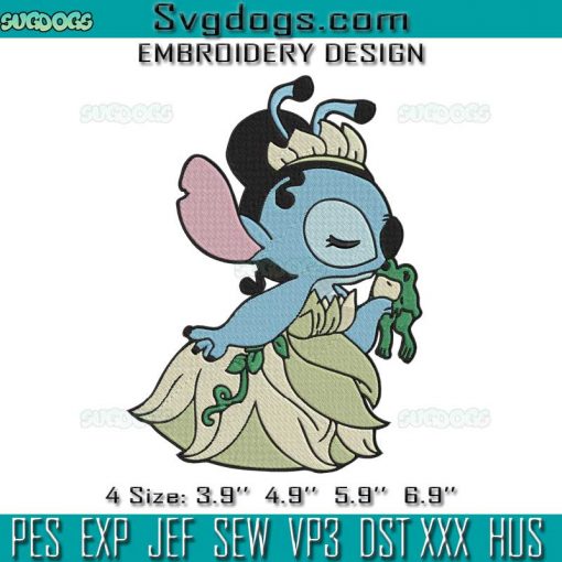 Stitch Tiana Princess Embroidery Design File, Stitch Embroidery Design File