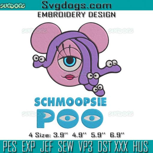 Schmoopsie Poo Embroidery Design File, Monsters Inc Embroidery Design File