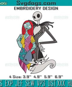 Jack and Sally Embroidery Design File, Halloween Embroidery Design File, Christmas Embroidery Design File