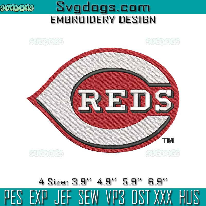 Cincinnati Reds Logo Embroidery Design File, Cincinnati Embroidery ...