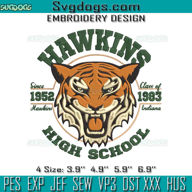 Hawkins High School 1983 Embroidery Design File, Stranger Things Embroidery Design File