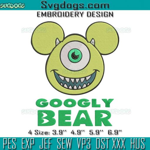 Googly Bear Embroidery Design File, Monsters Inc Embroidery Design File