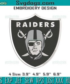 Oakland Raiders Logo Embroidery Design File, Raiders Embroidery Design File