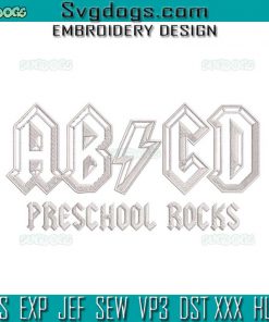 ABCD Preschool Rocks Embroidery Design File, Back To School Embroidery Design File