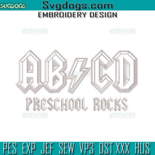 ABCD Preschool Rocks Embroidery Design File, Back To School Embroidery Design File