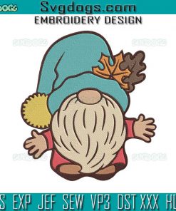 Autumn Gnome Embroidery Design File, Gnome Embroidery Design File