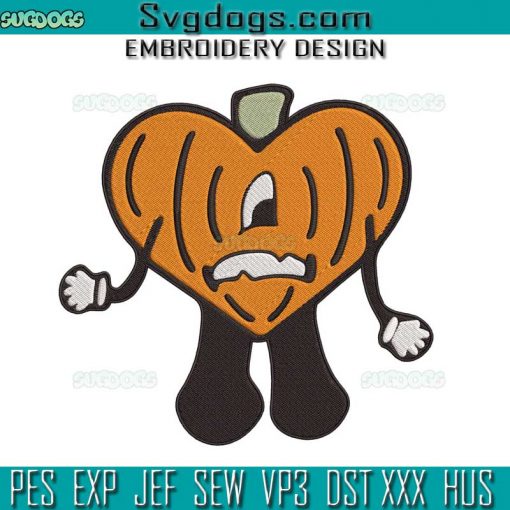 Bad Bunny Pumpkin Embroidery Design File, Bad Bunny Embroidery Design File