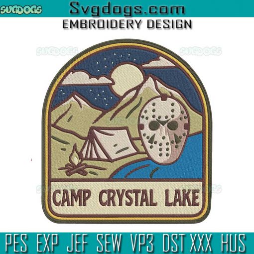 Camp Crystal Lake Embroidery Design File, Jason Vorhees Embroidery Design File