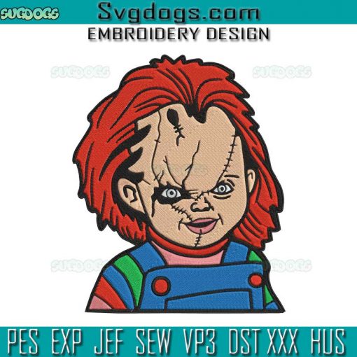 Chucky Halloween Embroidery Design File, Chucky Embroidery Design File