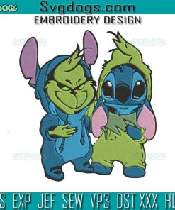 Stitch And Grinch Embroidery Design File, Lilo And Stitch Embroidery Design File